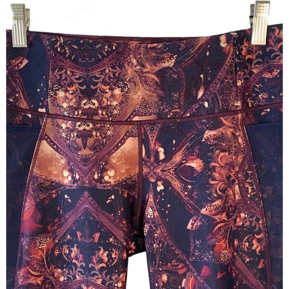 CALIA by Carrie Underwood Navy Mandala Mesh Insets Women's Capri Leggings Medium - Picture 3 of 9